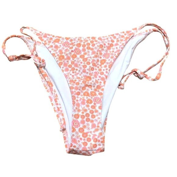 Cotton On G-string Tie Side Brazilian Bikini Bottom Swimwear Retro Ditsy Pink M - Picture 1 of 6